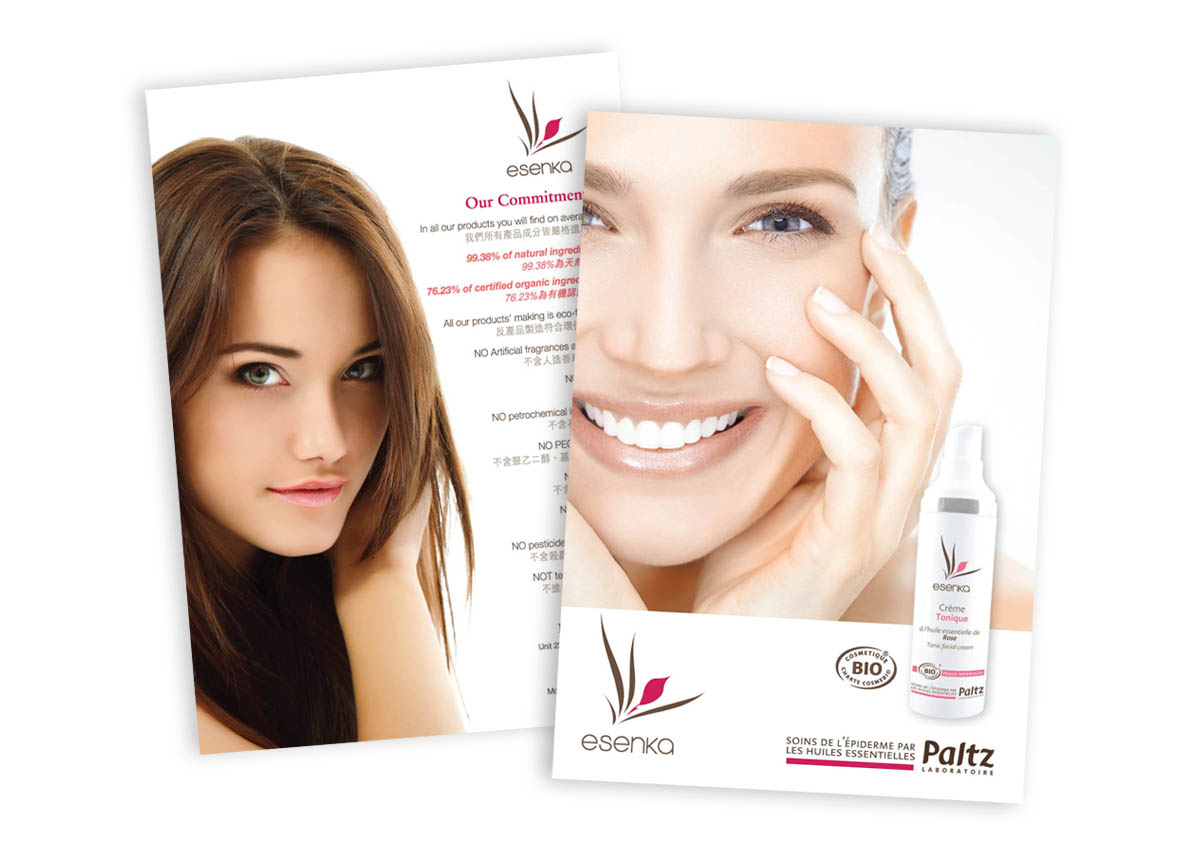 ESENKA Cosmetic Leaflet - Bohemian Packaging & Production Partner.
